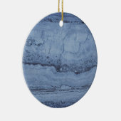 Misty Blue abstract graniet marmer Keramisch Ornament (Rechts)