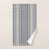 Misty Blue Grey Stripes Bad Handdoek (Handdoek)
