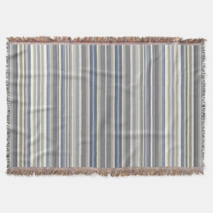 Misty Blue Grey Stripes Deken