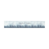 Misty Blue Pine Tree Forest rustieke bruiloft Uitnodigingen Wikkel (Vlak)