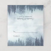 Misty Blue Pine Trees Rustic Wedding Write-In (Buitenkant ongevouwen)