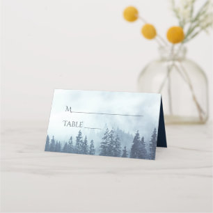 Misty Blue Pine Trees Rustic Wedding Write-In
