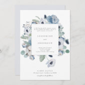 Misty Blues Faire-part de mariage (Devant / Derrière)
