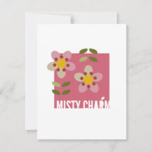 MISTY CHARM - Moderne Bloemen Uitnodigingskaart