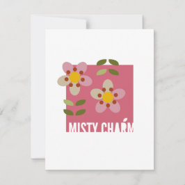 MISTY CHARM - Moderne bloemkaart uitnodigingkaart Feestdagenkaart