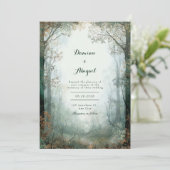 Misty Emerald Forest Path Romantic Woodland Kaart (Staand voorkant)