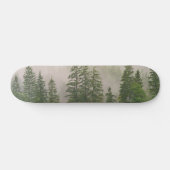 Misty Foggy Forest Bomen Skateboard (Horizontaal)