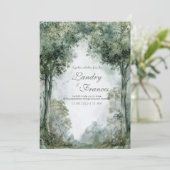 Misty Forest Archway Serene Mountain Landscape Kaart (Staand voorkant)