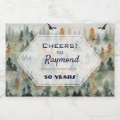 Misty Forest Birthday Mini Likeurfles Etiket (Enkel label)