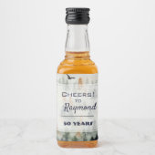 Misty Forest Birthday Mini Likeurfles Etiket (Voorkant)