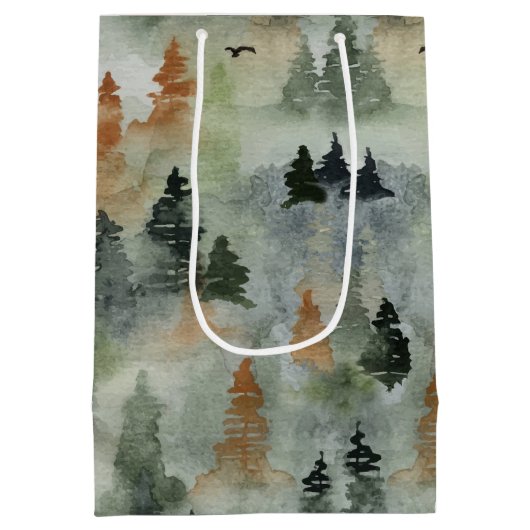 Misty Forest Birthday | PensioenMEDIUM Cadeau Medium Cadeauzakje (Achterkant)