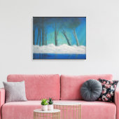 Misty Forest Blue River Reflections Canvas Afdruk (Insitu (Woonkamer))