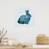 Misty Forest Bunny - Blue Poster (Keuken)