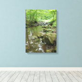 Misty Forest Canvas Wall Art | Serene Nature Afdruk (Insitu (Houten vloer))