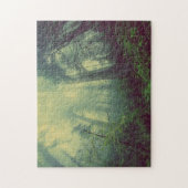 Misty Forest Green Trees Legpuzzel (Verticaal)