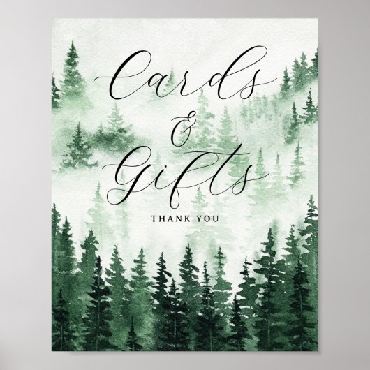 Misty Forest kaarten en geschenken teken Poster (Voorkant)