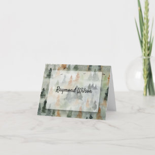 Misty Forest Masculine Folded Merci Notes