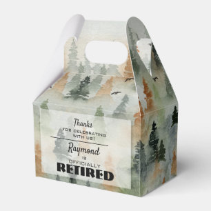 Misty Forest Masculine Retirement Party Favor Box Bedankdoosjes
