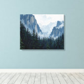 Misty Forest Mountains Wrapped Canvas | Natuur Lan (Insitu (Houten vloer))