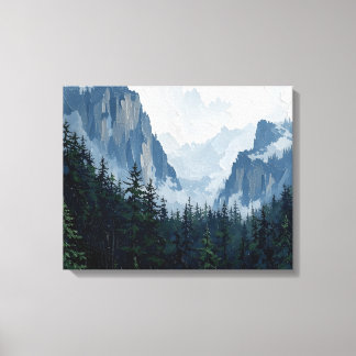 Misty Forest Mountains Wrapped Canvas | Natuur Lan Afdruk