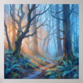 Misty Forest Mystic Path  - Pastel Painting Style Poster (Voorkant)