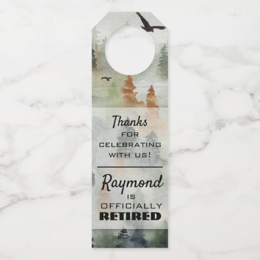 Misty Forest Personalized Bottle Hanger Labels (Voorkant)