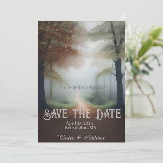 Misty Forest Save The Date (Staand voorkant)