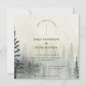 Misty Forest Waterverf Trees Romantic Wedding (Voorkant)