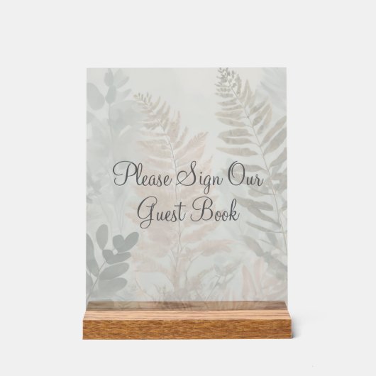 Misty Forest Wedding Acrylic Sign Acryl Bord (Voorkant)