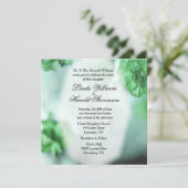 Misty Green Floral Wedding Invitations (Debout devant)