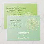 Misty Green Queen Anne's Lace Weddding Invitation Uitnodiging Briefkaart (Voorkant / Achterkant)