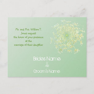 Misty Green Queen's Lace Wedding Invitation