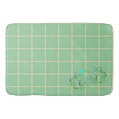 Misty Green Square Shamrocks Badmat (Voorkant)