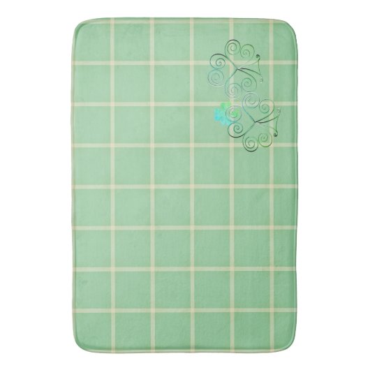 Misty Green Square Shamrocks Badmat (Voorkant Verticaal)