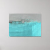 'Misty' Grey en Turquoise Abstract Art Print (Voorkant)