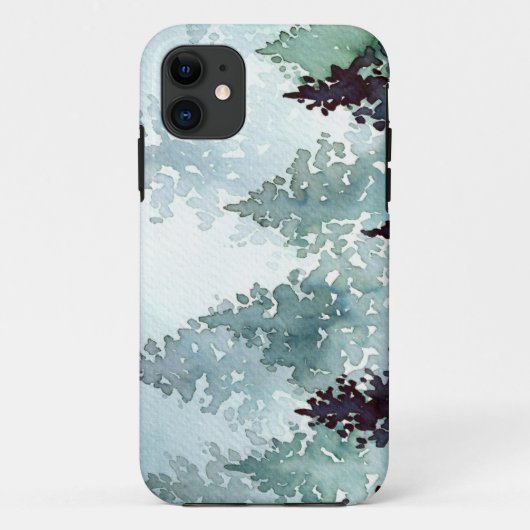 Misty Grey Waterverf Trees Case-Mate iPhone Case (Achterkant)
