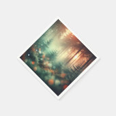 Misty Herfst Morning Forest Bokeh Effect Decoupage Servet (Hoek)