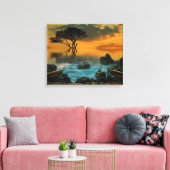 Misty Lake Canvas Afdruk (Insitu (Woonkamer))