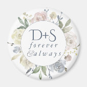 Misty Lake | Dusty Floral Altijd voor altijd Monog Magneet (Voorkant)