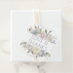 Misty Lake Heerlijk zacht stoffige bloemen dank Bedankjes Labels