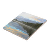 Misty Lake Trees Reflection Tranquil Natuur Tegeltje (Zijkant)