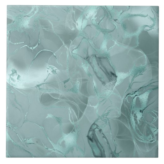 Misty Marble Abstract Pattern Med Teal ID705b Tegeltje (Voorkant)