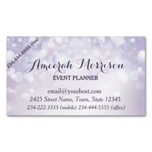 Misty Mauve Bokeh, événement Carte de visite magné (devant)