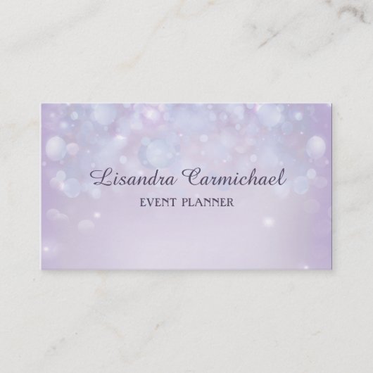 Misty Mauve Bokeh Event Planner Visitekaartjes (Voorkant)