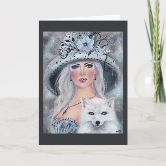 Misty moonflower witch en vos card van Renee Kaart (Voorkant)