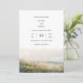 Misty Morning Coastal Meadow Uitzicht Beach Bruilo Kaart (Staand voorkant)