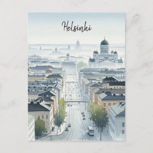 Misty Morning Helsinki Finland Reizen Briefkaart