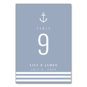 Misty Morning Wedding Table Card met Anchor Kaart