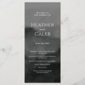 Misty Mountain Black Waterverf bruiloft Programma (Voorkant)