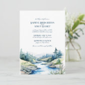 Misty Mountain bruiloft Kaart (Staand voorkant)